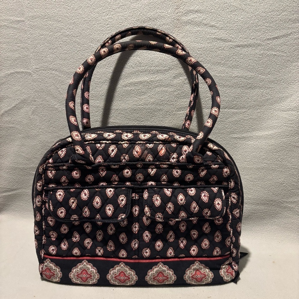 Vera Bradley Multi Compartment Large Shoulder Tote Bag with matching Wristlet - Picture 2 of 11